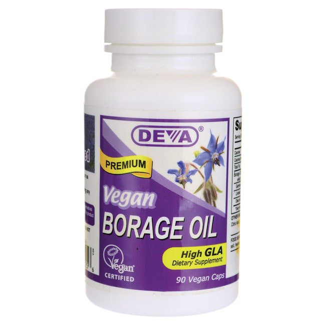 Deva Premium Nutrition Vegan Borage Oil High Gla Vegetarian Capsules, 90 Ea